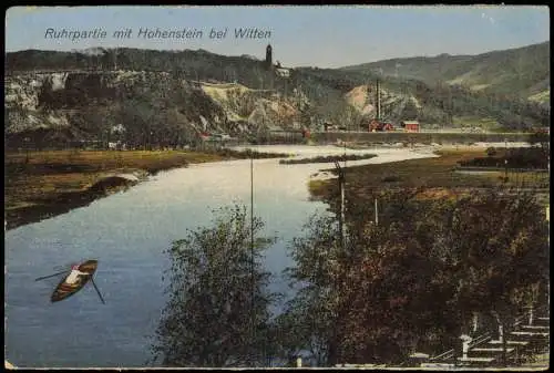 Witten (Ruhr) Umland-Ansicht Ruhrpartie mit Hohenstein bei Witten 1910