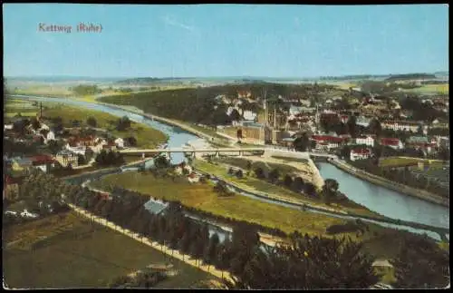 Ansichtskarte Kettwig-Essen (Ruhr) Panorama-Ansicht 1920