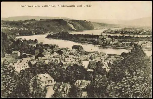 Ansichtskarte Vallendar   mit Niederwerth Urbar 1915   1.WK Feldpost gelaufen