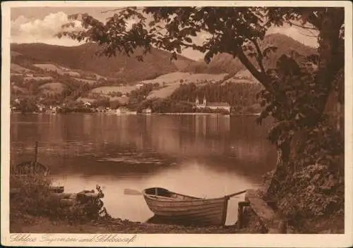 Ansichtskarte Tegernsee (Stadt) Schloss Tegernsee und Schlosscafé 1943