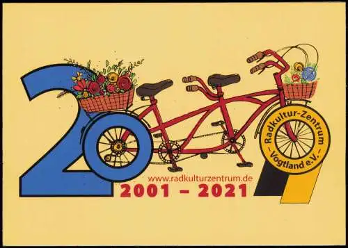 Netzschkau (Vogtland) Reklamekarte mit Fahrrad (radkulturzentrum.de) 2000