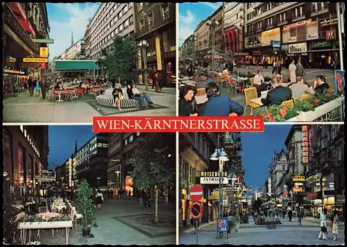 Ansichtskarte Wien Kärntnerstraße Fußgängerzone, Mehrbildkarte 1970