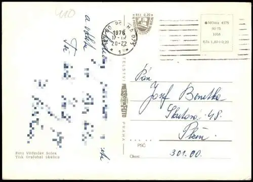 Postcard Prag Praha Flughafen LETIŠTĚ PRAHA (Airport) 1976