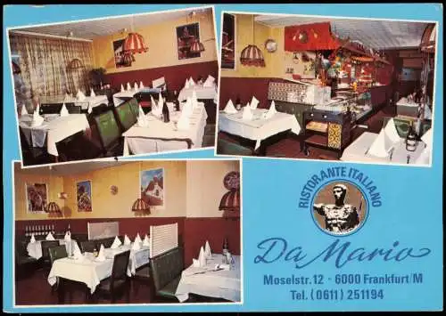 Ansichtskarte Frankfurt am Main Restaurant DA MARIO 3 Bild Moselstraße 1978