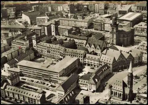 Frankfurt am Main Luftbild Fliegeraufnahme Römerberg und Paulskirche 1961