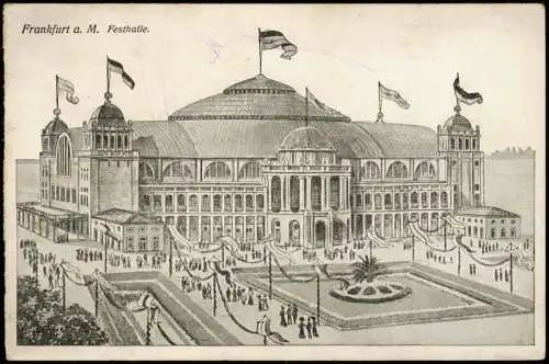 Ansichtskarte Frankfurt am Main Festhalle - Künstlerkarte 1915