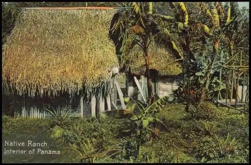 Panama  Einheimische Natives Native Ranch Interior of Panama 1920