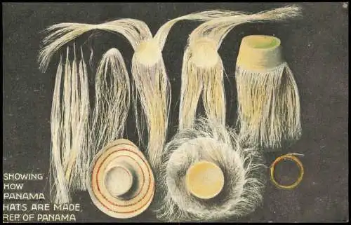 Postcard Panama (Land-Allgemein) SHOWING HOW PANAMA HATS ARE MADE 1920