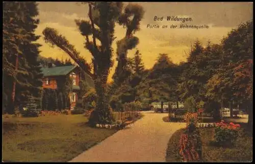 Ansichtskarte Bad Wildungen Partie an der Helenenquelle 1926