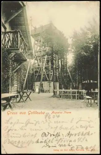 Ansichtskarte Bad Gottleuba-Berggießhübel Augustusberg Augustus-Thurm 1904