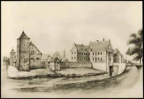 Ansichtskarte Havixbeck Burg Hülshoff 1830/1970