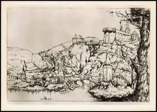 Künstlerkarte: Gemälde   SCHLOSS FRIEDENSTEIN Augustin Hirschvogel  1963