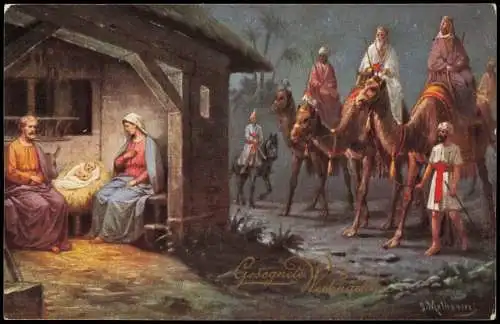 Ansichtskarte  Jesu Geburt heilige drei Könige Weihnachten Christmas 1913