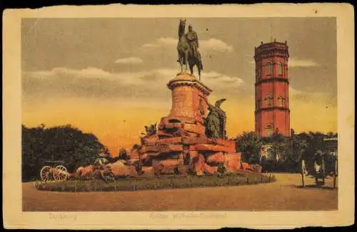 Ansichtskarte Duisburg Partie am Kaiser Wilhelm-Denkmal 1920