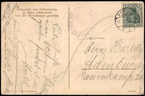 Hessisch Oldendorf Umland-Ansicht Felspartie des Hohensteins 1910