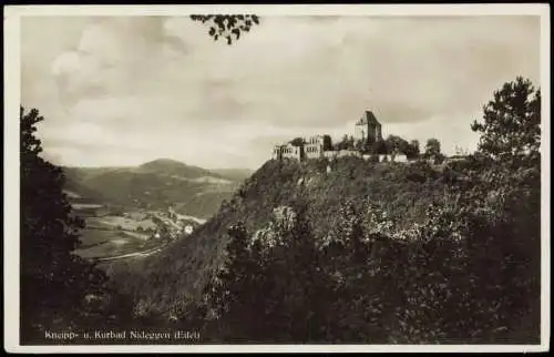 Ansichtskarte Nideggen (Eifel) Panorama mit Fernansicht der Burg 1935