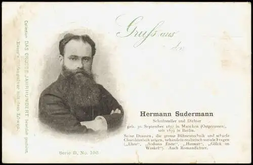 Hermann Sudermann Persönlichkeiten: Dichter und Schriftsteller 1911