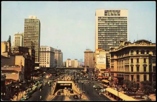 Sao Paulo Passagem de Nível Anhangabaú, Straßen-Ansicht, Verkehr 1950