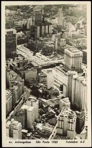 Sao Paulo Av. Anhangabau City aus der Vogelschau-Perspektive 1956/1953