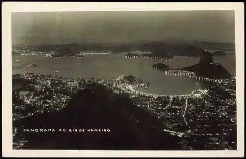 Postcard Rio de Janeiro Stadt bei Nacht 1940