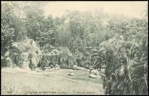 Postcard Rio de Janeiro Quinta da Boa Visata (gruta) 1912