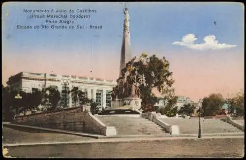 Postcard Porto Alegre Monumento á Julio de Castilhos 1912