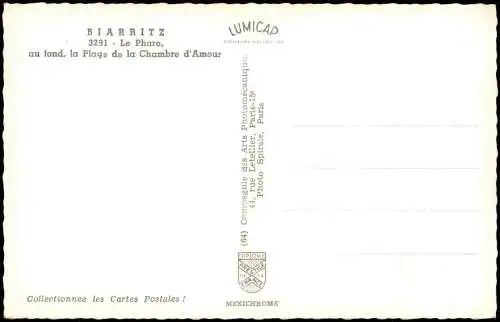 Biarritz Miarritze Luftbild au fond, la Plage de la Chambre d'Amour 1972