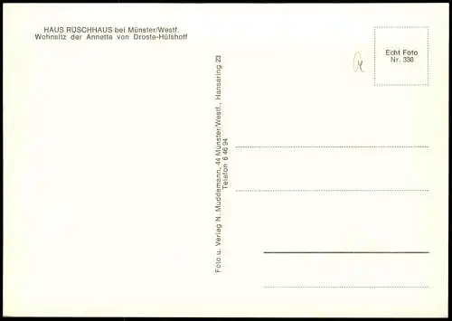 Münster Westfalen Haus Ruschhaus - Wohnsitz von Anette von Droste-Hülshoff 1969