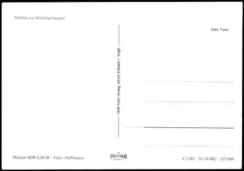 Ansichtskarte Seiffen (Erzgebirge) Weihnachtszeit Leuchten 1983