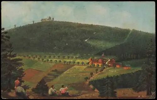 Oberwiesenthal Panorama Blick auf Erholungsheim Rotes Vorwerk 1930