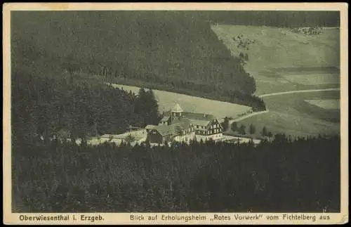 Oberwiesenthal Blick auf Erholungsheim Rotes Vorwerk vom Fichtelberg aus 1928