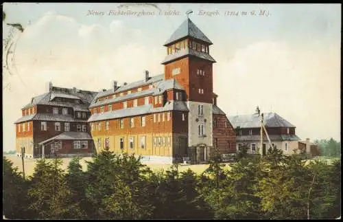 Ansichtskarte Oberwiesenthal Neues Fichtelberghaus im Erzgebirge 1925