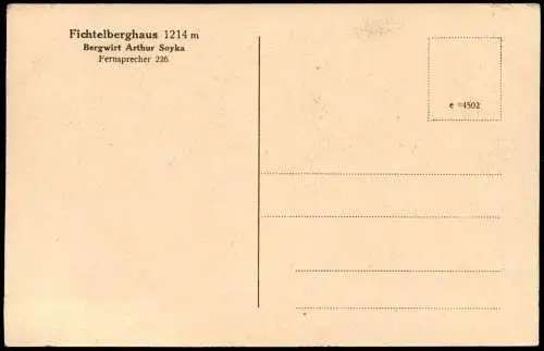 Oberwiesenthal Schwebebahn Fichtelberghaus Bergwirt Arthur Soyka 1920