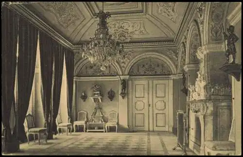 Weesenstein (Müglitz) Schloss Weesenstein Innenansicht Speisesaal 1910