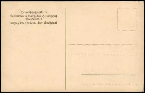 Weesenstein (Müglitz) Schloss Weesenstein Innenansicht Speisesaal 1910