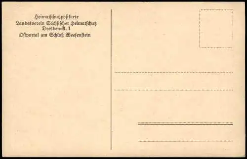 Ansichtskarte Weesenstein (Müglitz) Ostportal am Schloß Weefenstein 1910