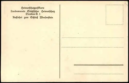 Ansichtskarte Weesenstein (Müglitz) Auffahrt zum Schloß Weesenstein 1910