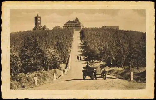 Ansichtskarte Oberwiesenthal Fichtelberghaus und Wetterwarte 1920