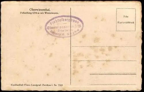 Ansichtskarte Oberwiesenthal Fichtelberghaus und Wetterwarte 1920