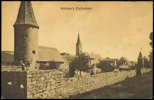 Ansichtskarte Wolframs-Eschenbach Partie an der Stadtmauer 1925