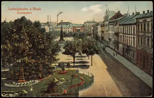 Ansichtskarte Ludwigshafen Ludwigsplatz 1918