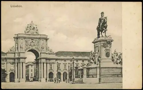 Postcard Lissabon Lisboa Denkmal und Tor 1912