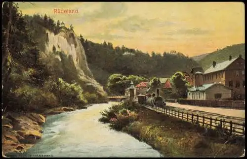 Ansichtskarte Rübeland Künstlerkarte Dampflokomotive 1912