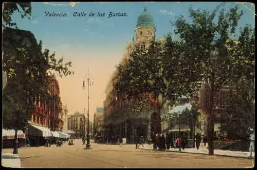 Postale Valencia València Calle de las Barcas. 1910