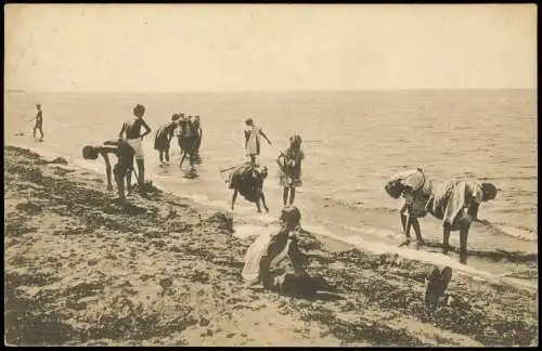 Ansichtskarte Wiek (Rügen) Kinder am Strand 1926