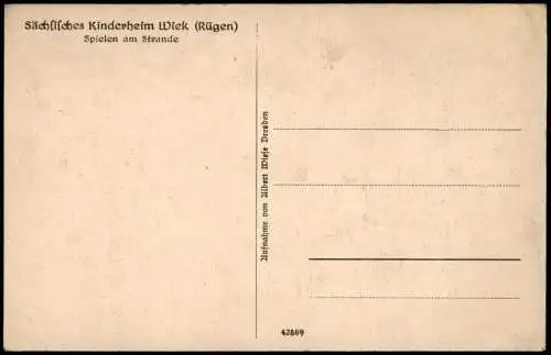 Ansichtskarte Wiek (Rügen) Kinder am Strand 1926