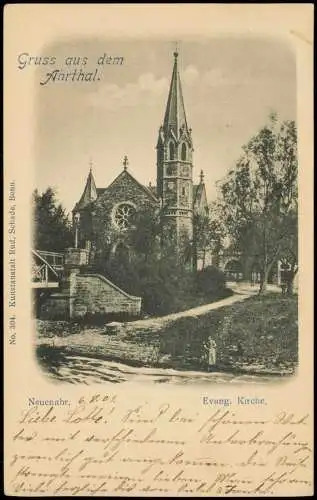 Ansichtskarte Bad Neuenahr-Ahrweiler Partie an der Kirche 1901