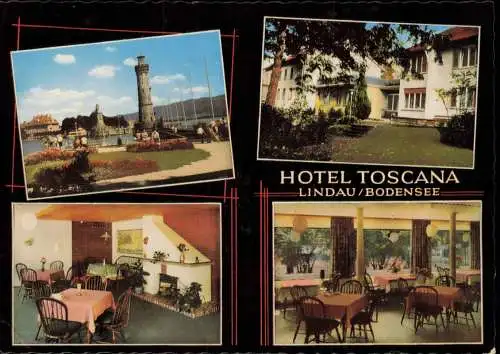Ansichtskarte Lindau (Bodensee) 4 Bild Hotel Toscana 1964