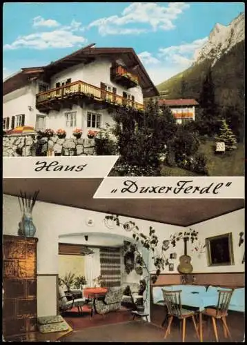 Ansichtskarte Mittenwald 2-Bild-Karte Haus Duxer Ferdel 1975