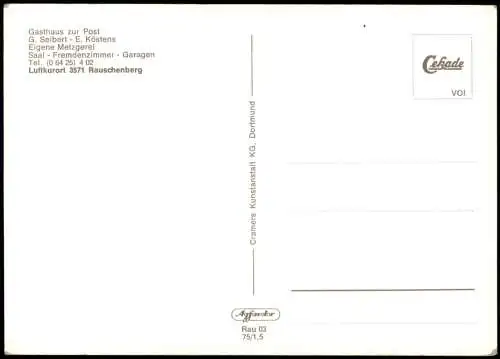 Rauschenberg Gasthaus zur Post G. Seibert E. Köstens Eigene Metzgerei   1975